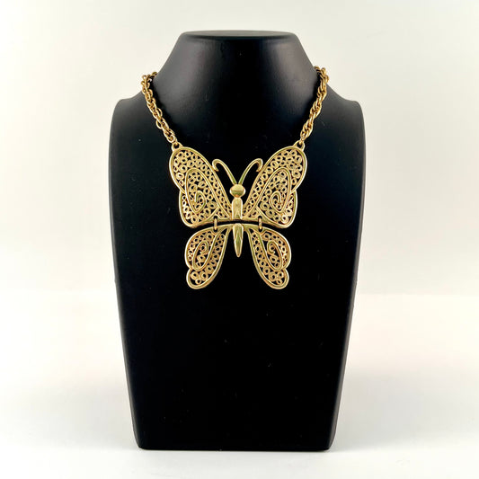 1970s Articulated Butterfly Necklace