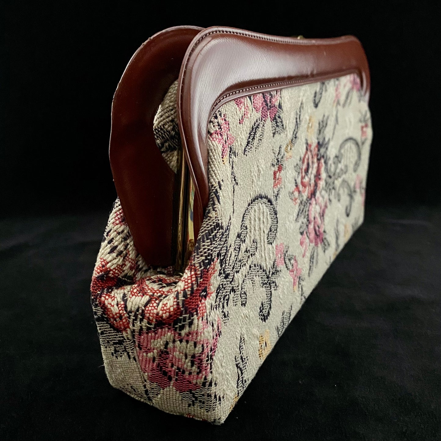 1970s Tapestry Clutch With Leather Lining