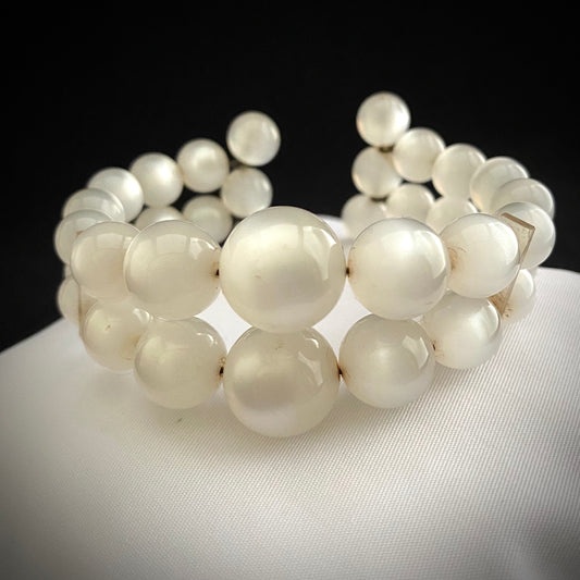 1960s White Coiled Cuff Bracelet