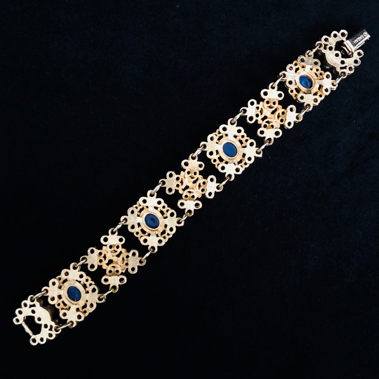1975 Sarah Coventry Victorian Blue Bracelet - Retro Kandy Vintage