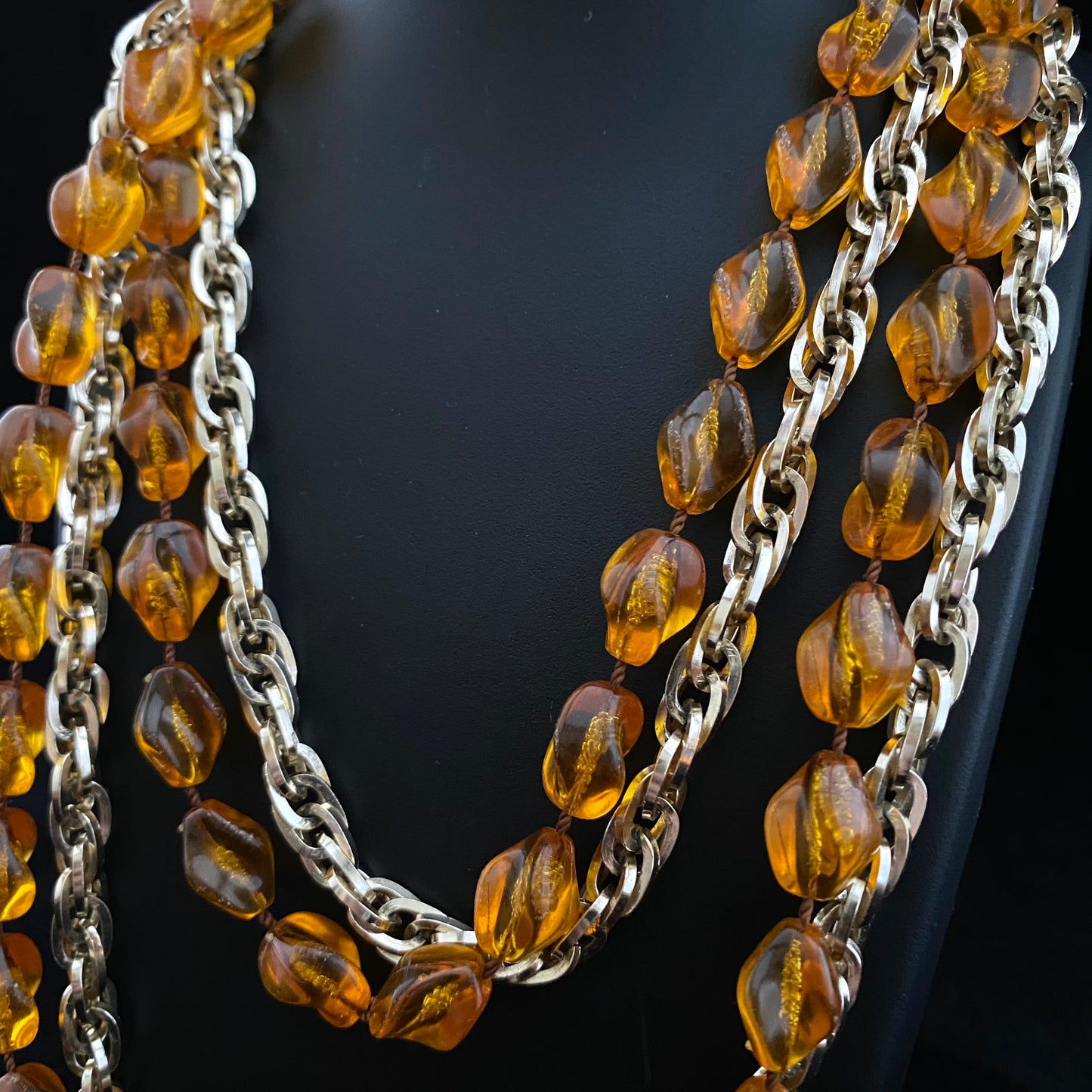 1975 Sarah Coventry Holiday Bead Collection -Amber