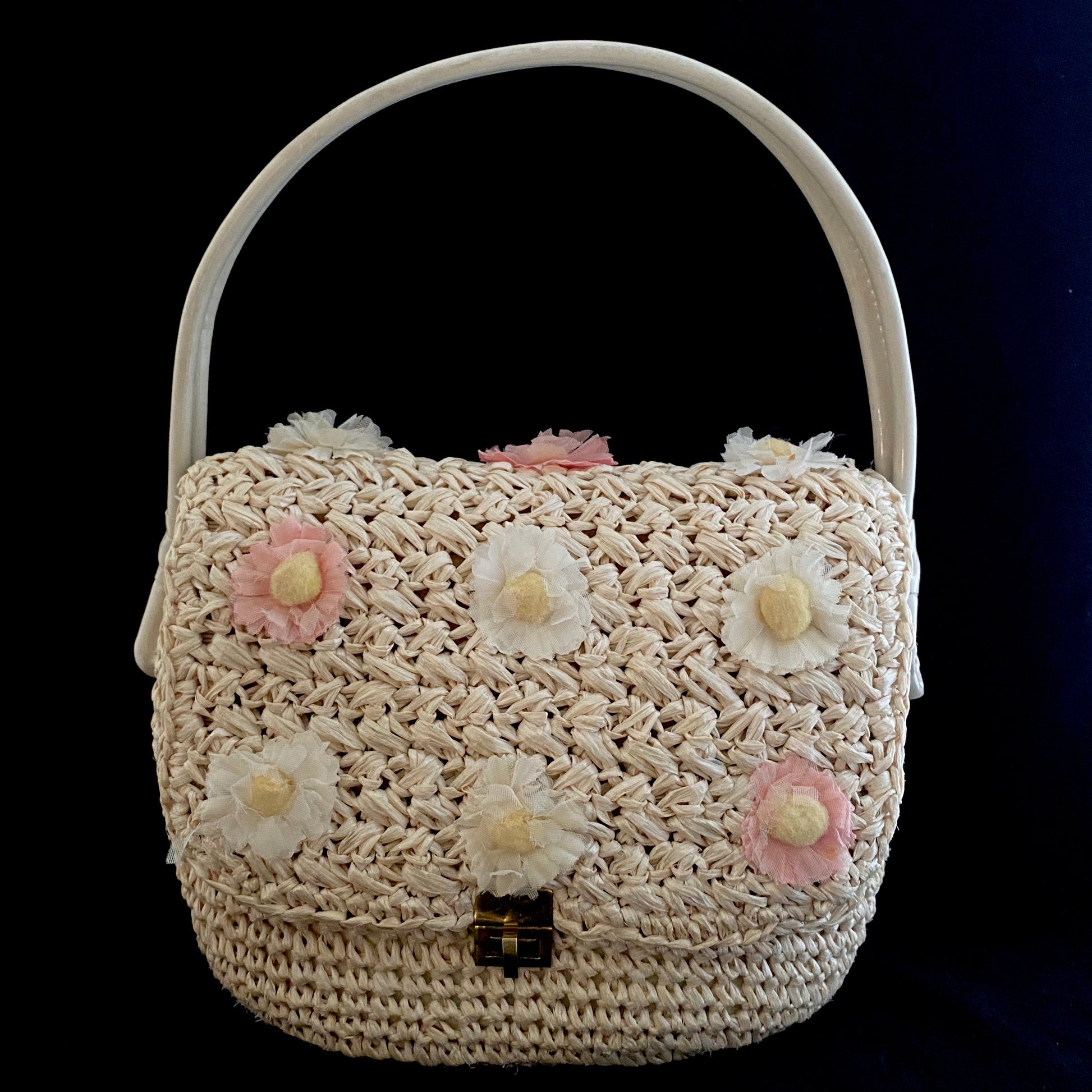 Late 50s/ Early 60s Marcus Brother's of Miami Raffia Handbag - Retro Kandy Vintage