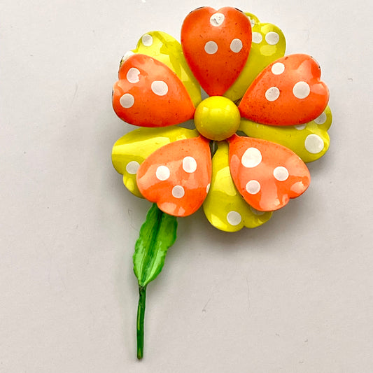 Late 60s/ Early 70s Enamel Flower Brooch