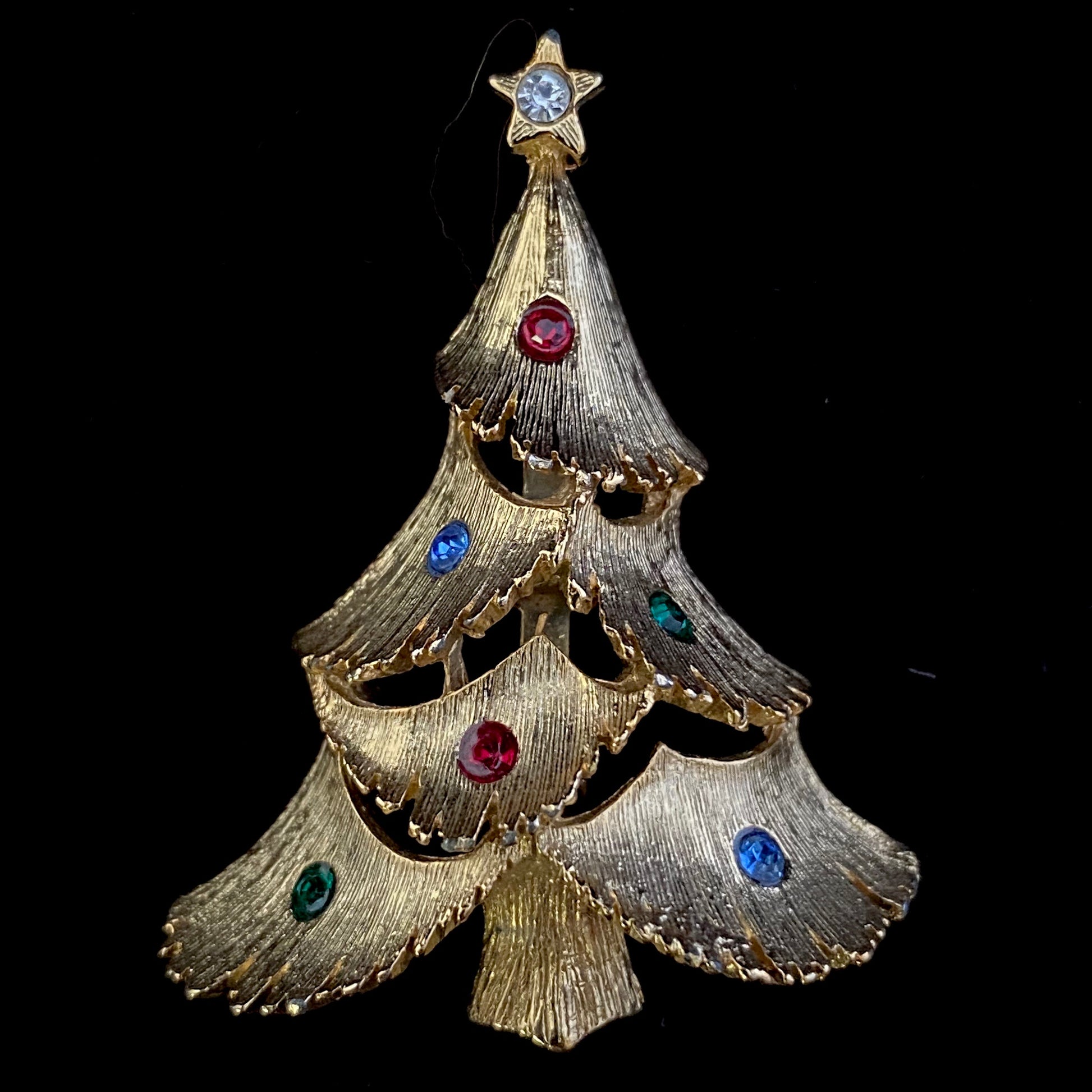 1960s  JJ (The Jonette Jewelry Company) Christmas Tree Brooch - Retro Kandy Vintage