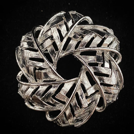 1960s Celebrity N.Y. Silver-Tone Circle Brooch