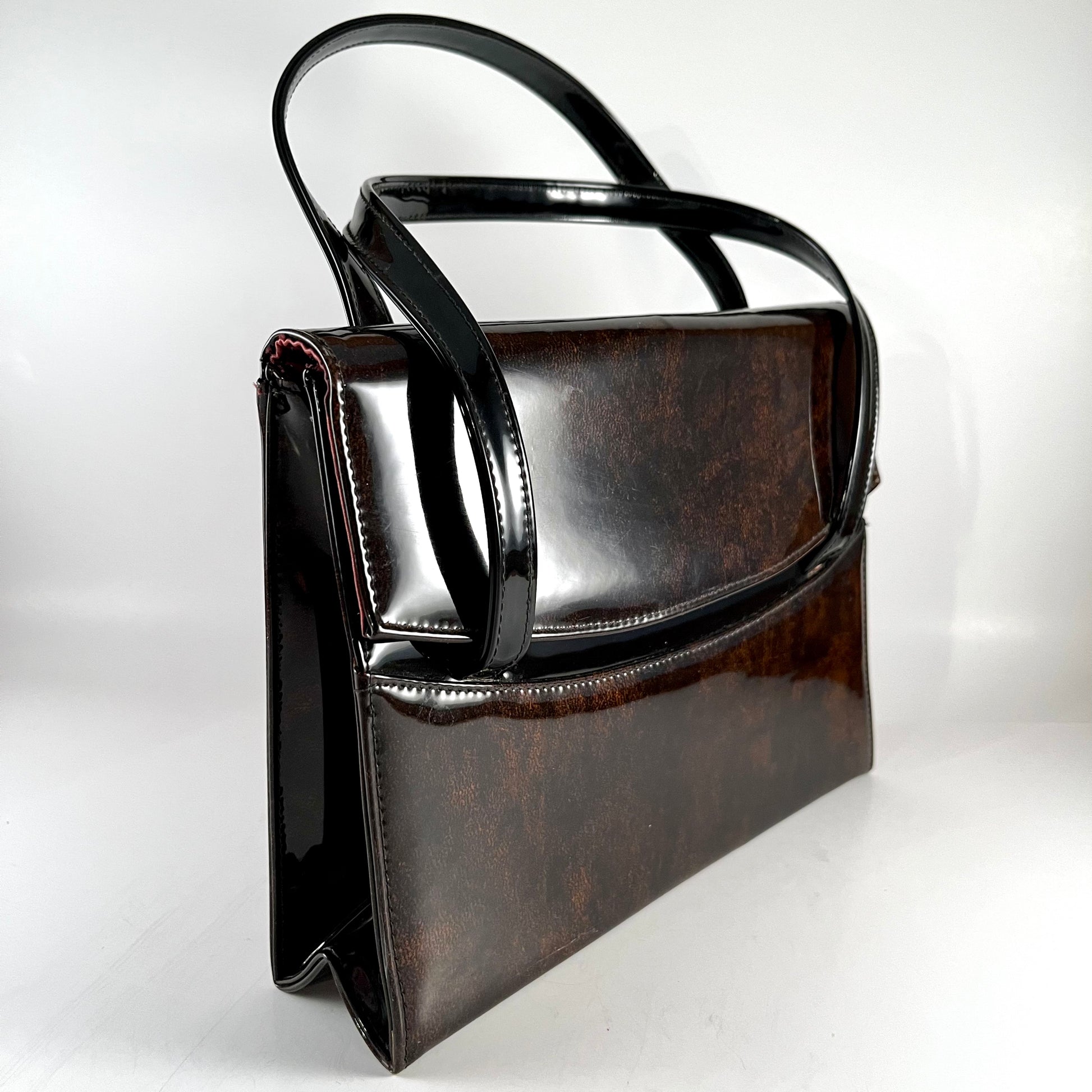 Gucci Vintage Brown Leather Italian Handbag 1940