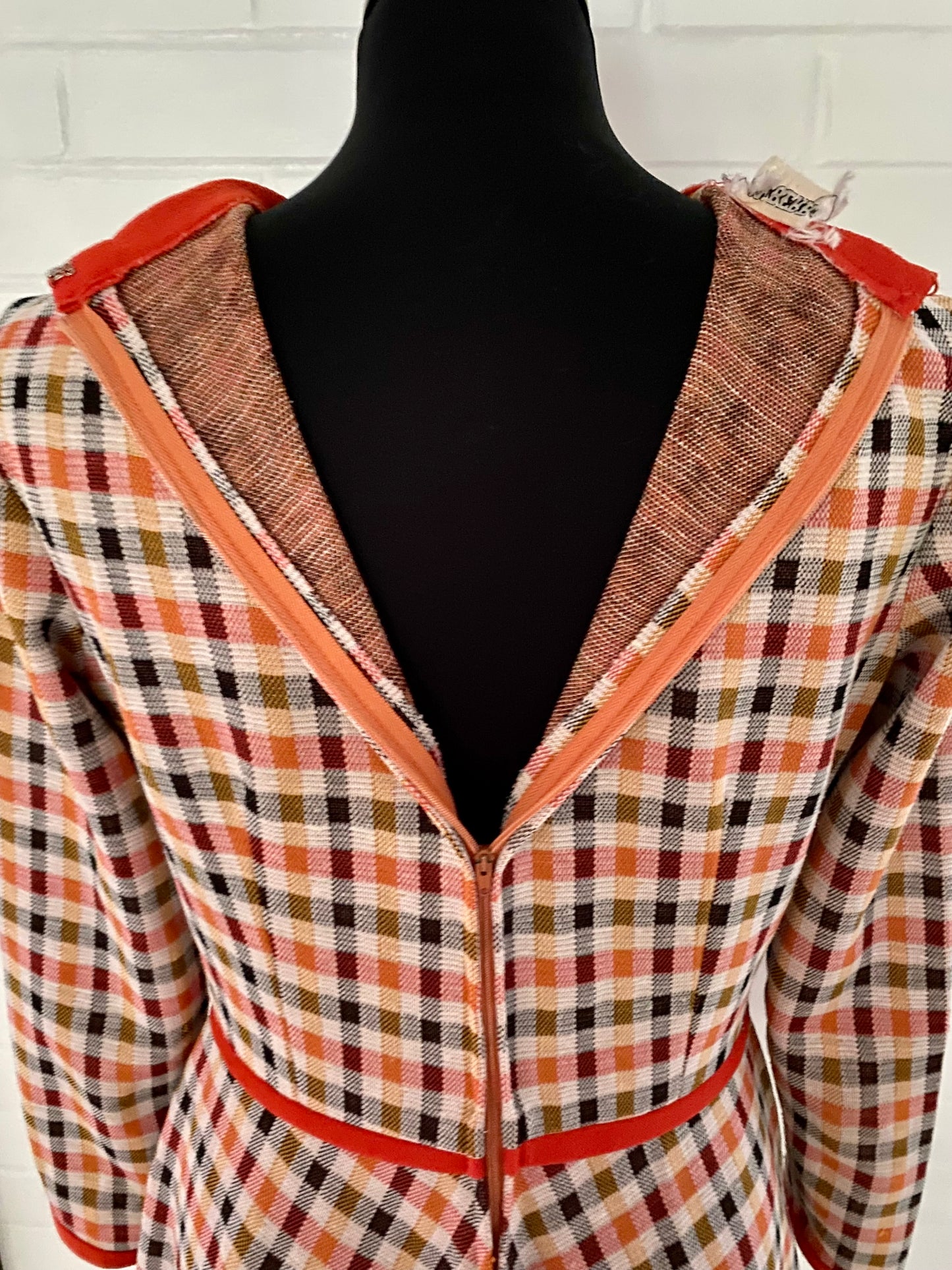 Late 60s/ Early 70s Bayberry Plaid Dress