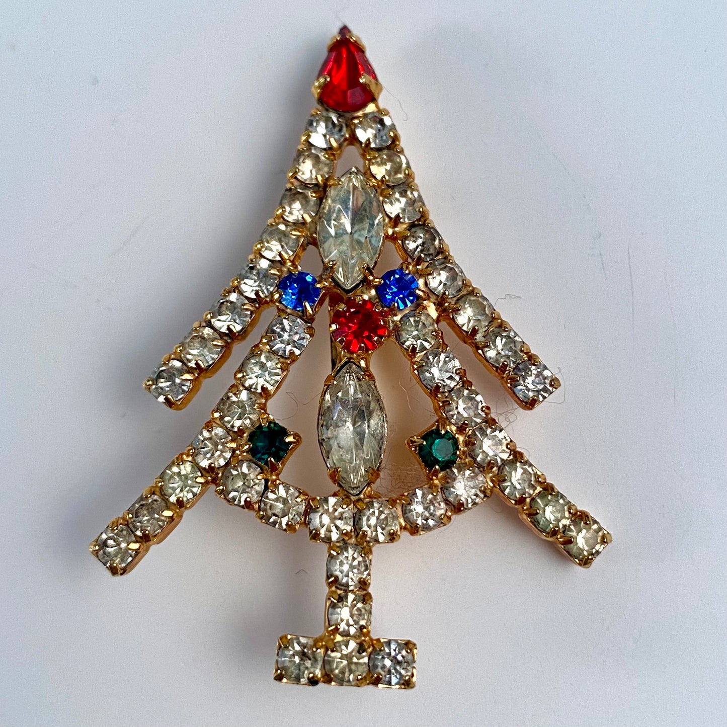 1950s/1960s Rhinestone Christmas Tree Brooch