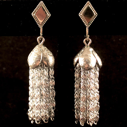 Early 1960's Sarah Coventry Silvery Cascade Earrings - Retro Kandy Vintage