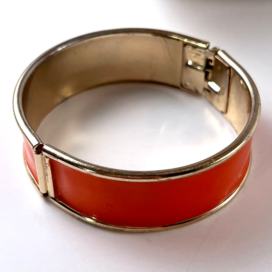 1960s Orange Enamel Hinge Bracelet