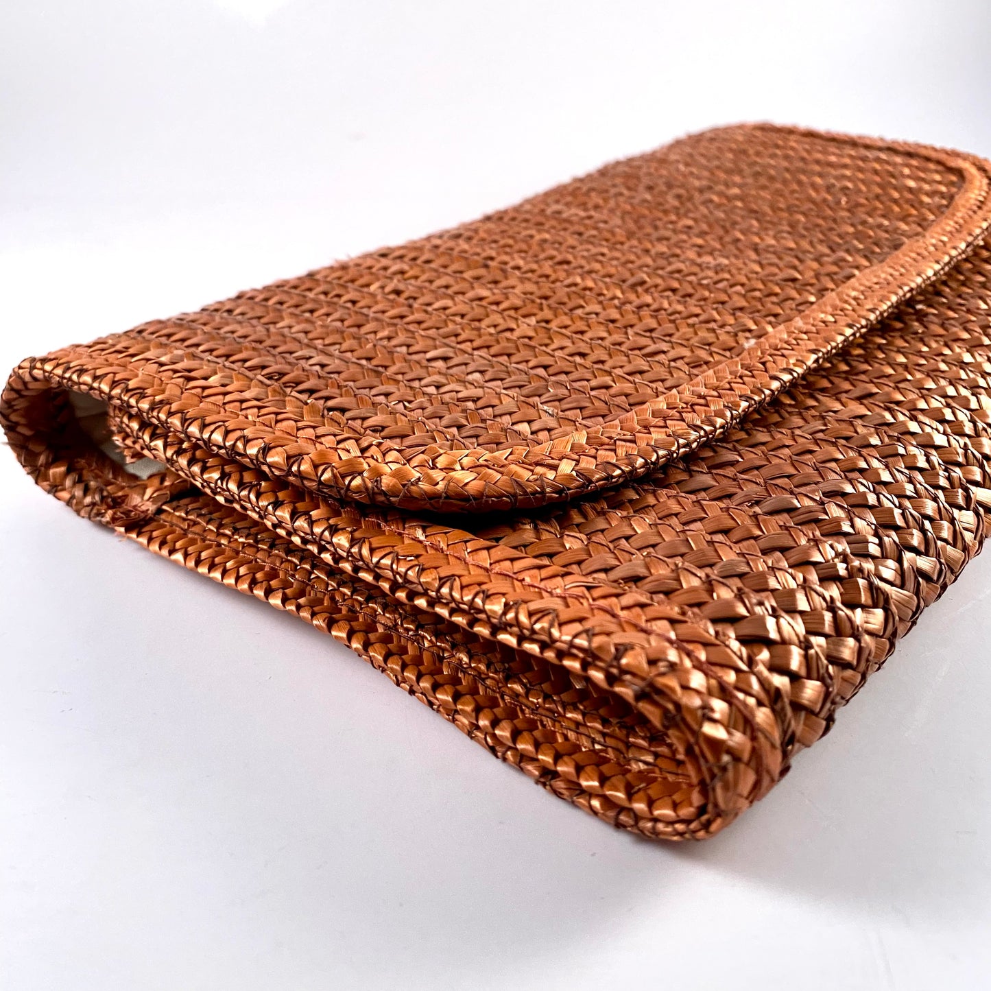 1970s Made In Hong Kong Woven Straw Clutch