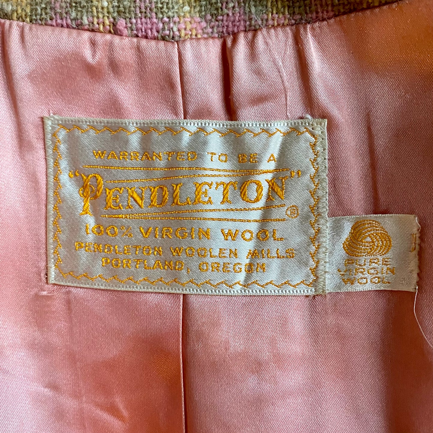 1960s Pendleton Plaid Wool Coat