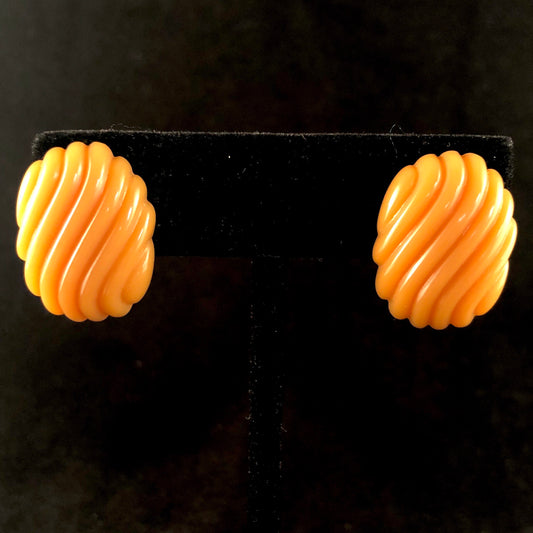 1987 Avon Color Shapes Earrings -Amber - Retro Kandy Vintage