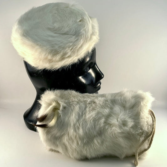 1950s Children's Fur Muff & Pill Box Hat