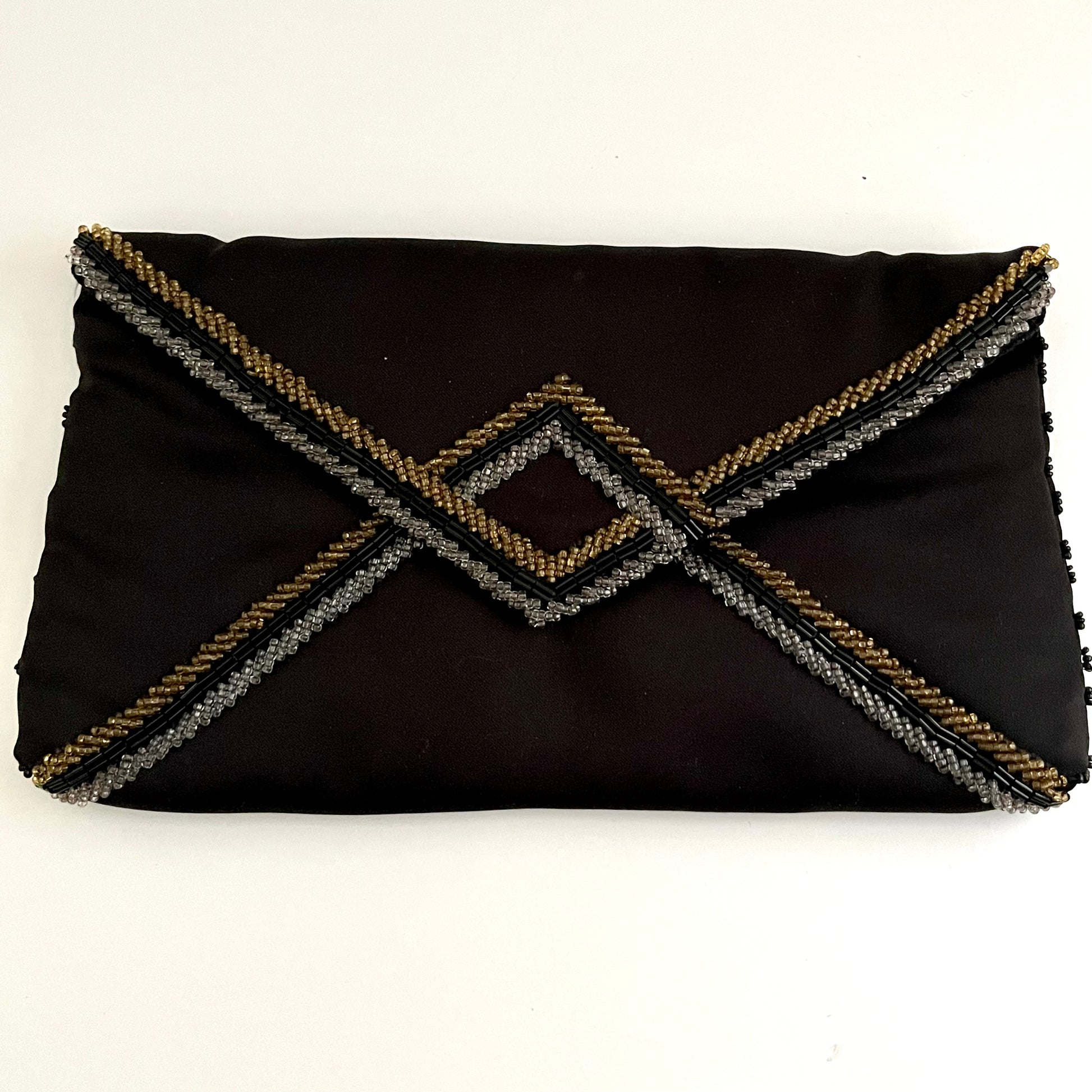 La Regale Purse Gold Beaded Clutch 80s