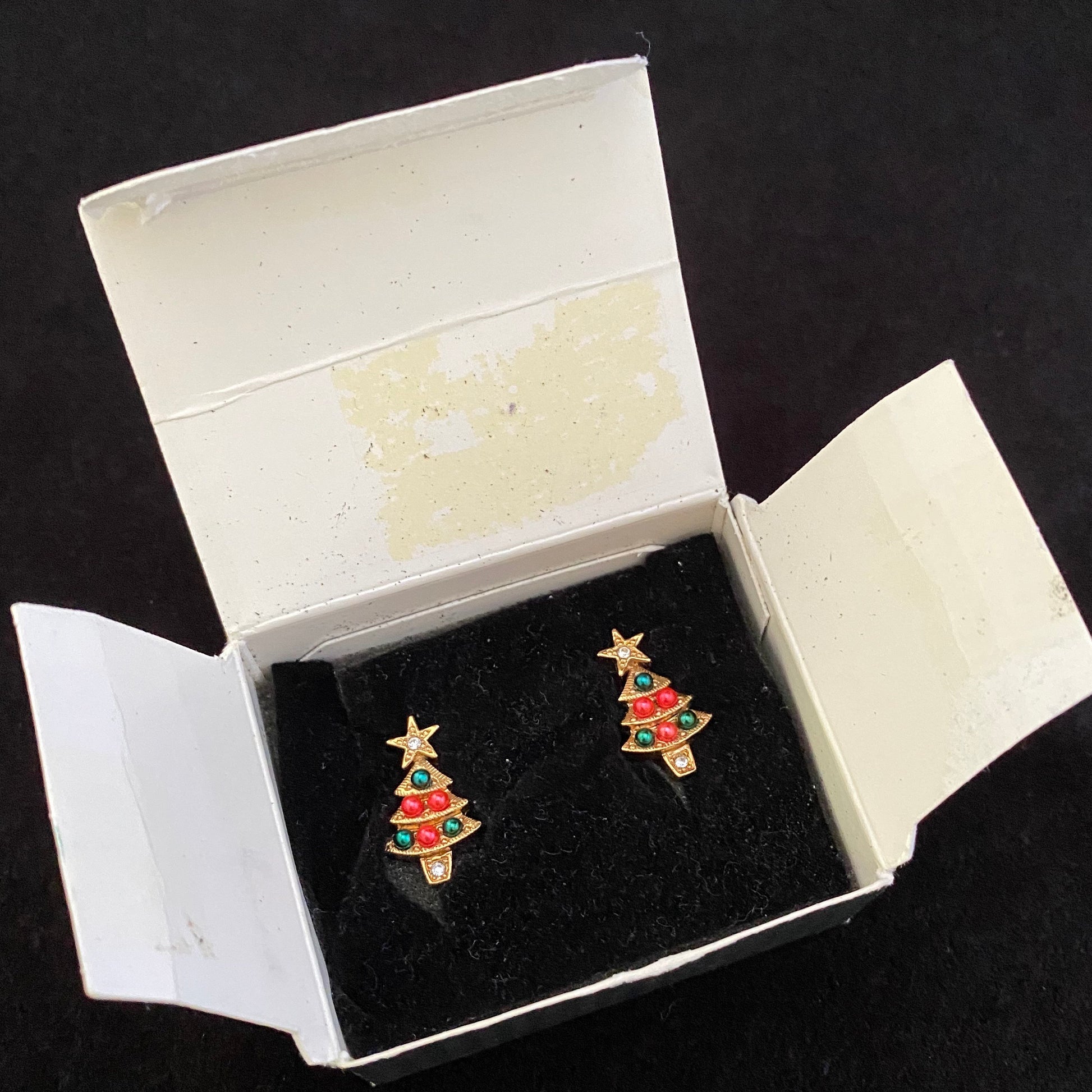 1995 Avon Colorful Christmas Tree Earrings - Retro Kandy Vintage