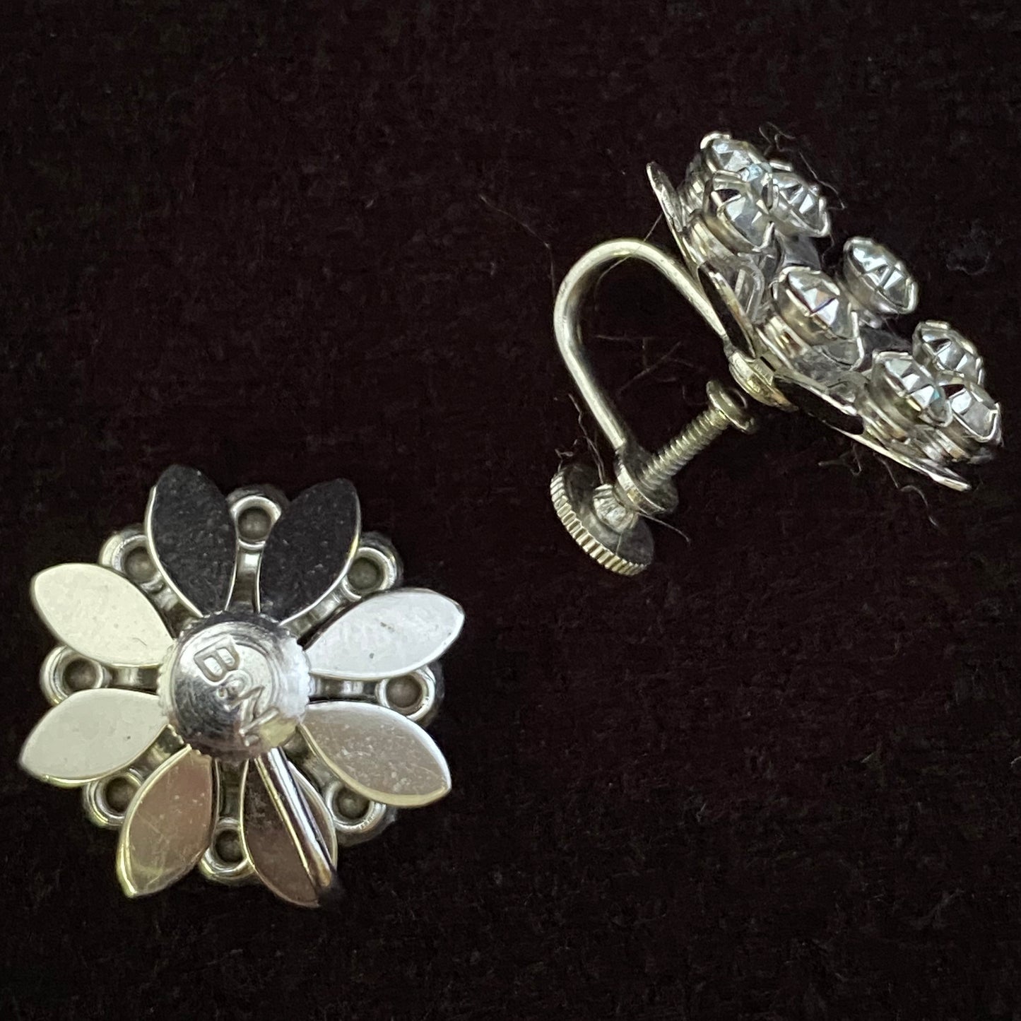 1950s Bugbee & Niles (B.N) Rhinestone Earrings - Retro Kandy Vintage