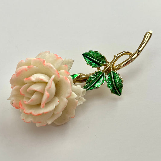 1960s Rose Flower Brooch