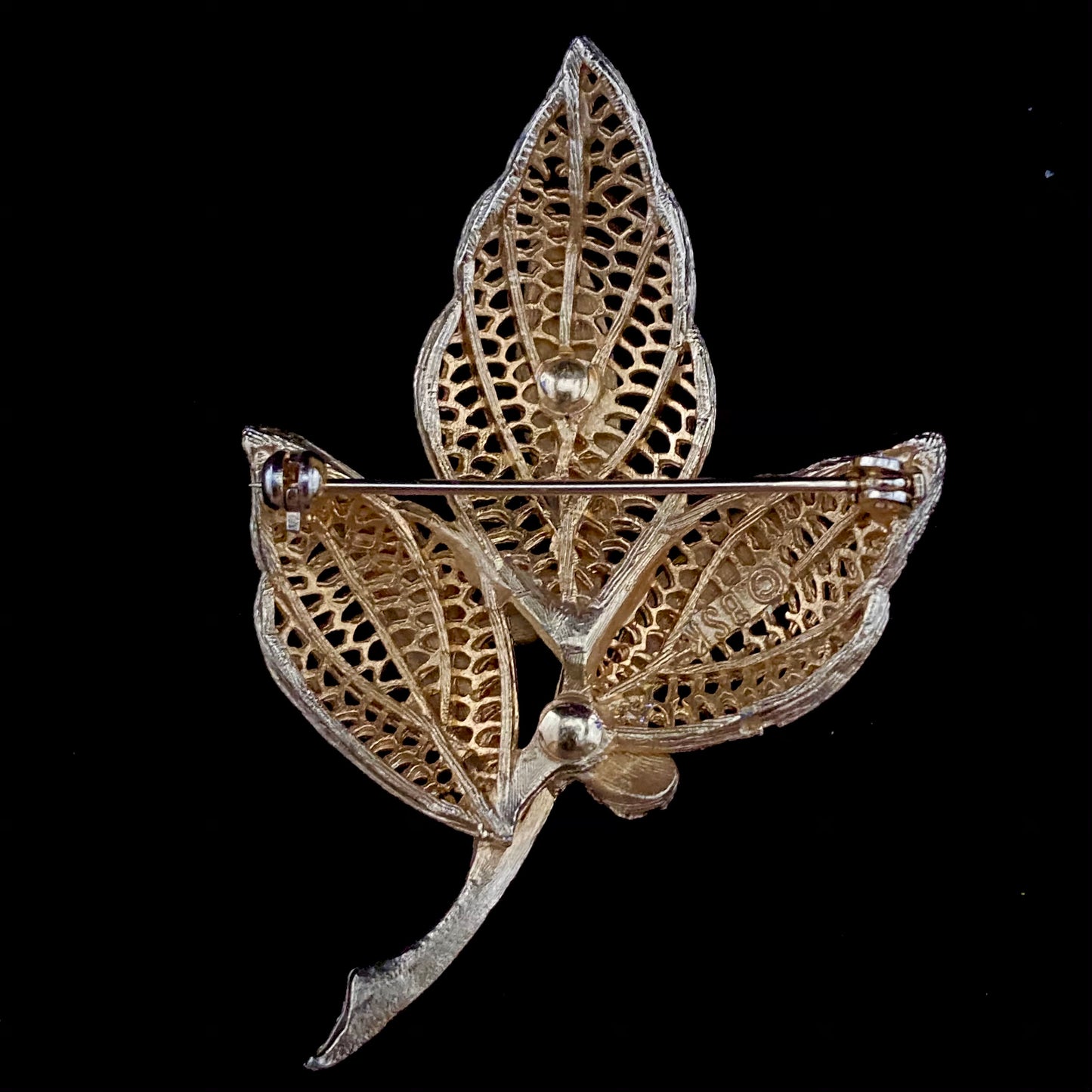 1960s BSK Leaf Brooch