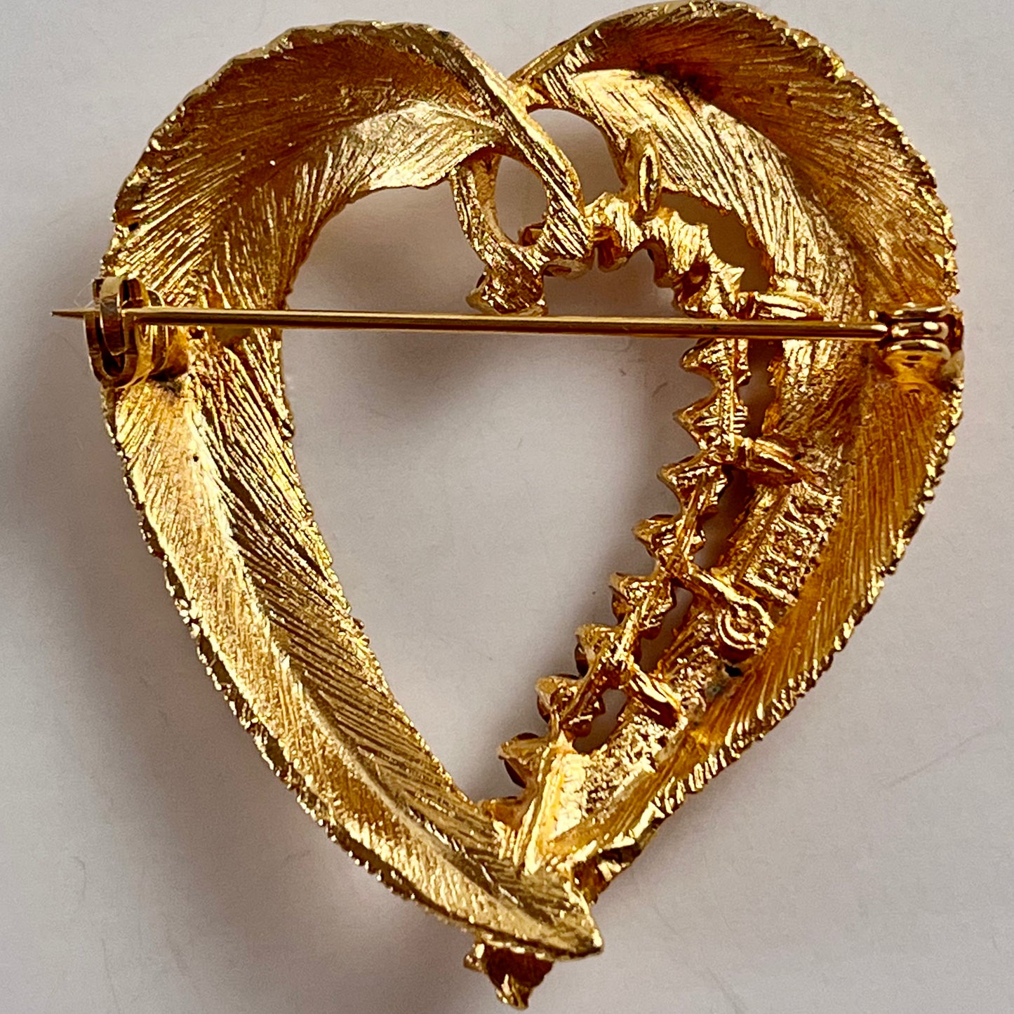 1960s B.S.K. Heart Rhinestone Brooch